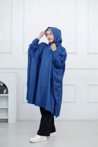 Jas hujan ponco / kelelawar bahan PVC 025 elastis tebal anti rembes