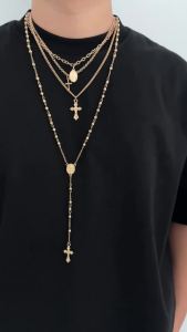 Ingemark | Ingemark 4Pcs/Set Goth Cross Jesus Pendant Choker Necklace for Women Vintage Gold Color Long Chain Christian Jewelry Men Gift