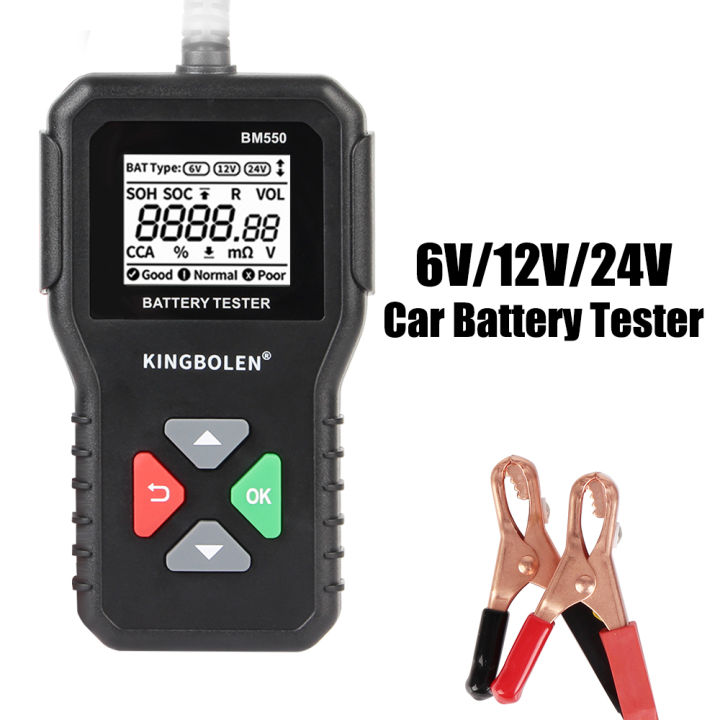 100-2000 CCA Black Car Battery Tester BM550 Car Battery Tool 6V 12V 24V ...