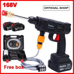 Makita Pressure Washer Heavy Duty Made in Japan 48v to 168v 2pc Lithium Battery with Foam Sprayer for Car Fence Floor Yards Cleaning and Watering