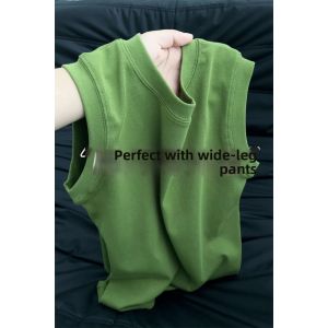 V.C.I | Avocado Green Collared Sleeveless Tank Top for Layering