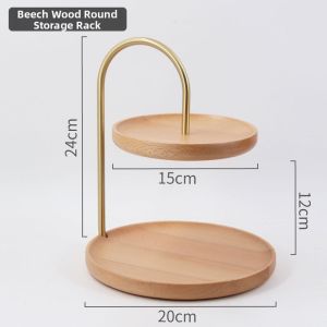 Elegant Walnut Wood Tiered Display Platter 3 Layers