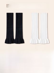 JINGCHI | Fashionable White Bell Bottom Knitted Socks Womens Style Y2K Leggings Ballet Wind Spring Autumn Winter Shape Slimming Stockings