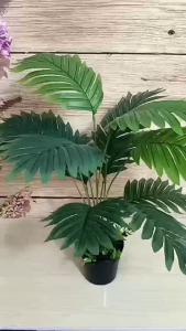 Chậu cây giả 12 lá VI151 (có chậu nhựa cao khoảng 60cm) hoa giả trang trí