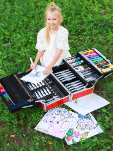Educational Stationery Gift for Girls Ages 4-10 Birthday Present School Supplies Creative Gift Box Retro Style Cultural Goods