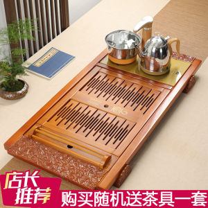 Ritual Tea Set Wooden Cloud Pattern Tea Tray Drainage Large Medium Size Tea Ocean Tea Cup Holder Tea Table Handmade European Style