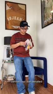 POLICE T-Shirt Salur Bordir Cotton Premium Tebal Pria 53018