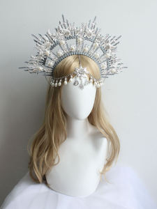 Bộ Vật Liệu Tự Làm Vương Miện Nữ Thần Mặt Trăng DIY Phụ Kiện Biểu Diễn Thủ Công Vương Miện Công Chúa Gothic Phụ Kiện Trang Trí