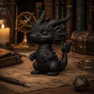 (9*5.4cm) Miniature Dragon Figurine 3D Printed Fantasy Desk Decor Mini Dragon Statue Collectible Ornament for Home Office Gift