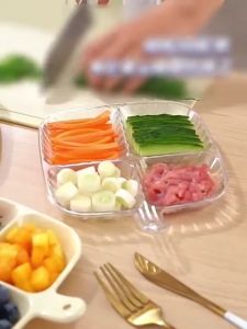 Piring 4 sekat / Piring Bumbu / Piring Sayur / Piring Buah / Piring Makan Souvenir Estetik Serbaguna