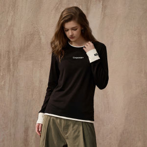 NEIZAIMIMA | Tencel Patchwork Two-in-One Appearance Womens T-shirt