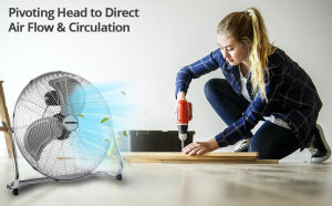 Industrial Floor Fan Floor Fan Heavy Duty 20 Inch Electric Fan Inverter Cooling Fans Tower Fan High Power Fan 3 Speed Air Floor Fan for Home Office Warehouse Factory