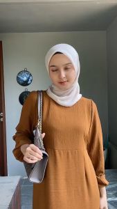 Dress Korea Arqelclo 헤아 Hea Dress Bahan Crinkle Air Flow