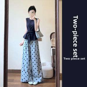 YUEZHONGWEI | Youthful French Style Polka Dot Outfit