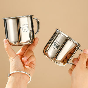 WORTHBUY 304 Stainless Steel Children Water Cup With Handle 300ML Durable Anti Scald Tea Milk Coffee Mug Mini Kids Drinking Cup