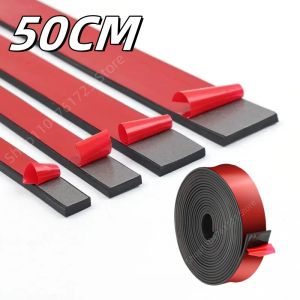 3/5mm Thickness Black Rubber Strips 50cm High Temperature Resistant Self Adhesive Furniture Anti-skid Anti-collision DIY Gasket