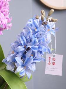 High-End Feel Hyacinth Artificial Flowers Violet Decorative Fake Flowers Living Room Decor Floral Artifacts Home Decor Accessories