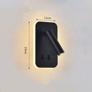 350° Rotatable LED Up Down Wall Sconce Aluminium Alloy 3000K Warm 6500K Cool Dual CCT Home Wall Light Bedroom Hallway