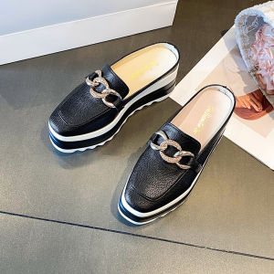 Rantai tali wanita Wedges kasut Slip pada kasual 7cm platform platform meningkatkan kasut berjalan