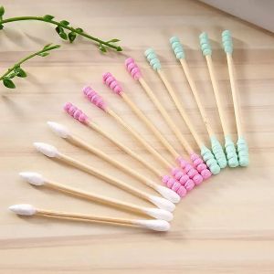 100pcs Pack Double Head Cotton Swab Women Makeup Cotton Buds Tip For Medical Wood Sticks Nose Ears Cleaning Health Care Tools