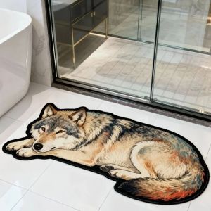 VIKAMA Tiger Mềm Mại Sang Trọng Thảm Trải Sàn Chống Trơn Trượt Thấm Hút Thảm Phòng Tắm Cho Nhà Bếp Phòng Khách Trang Trí Nhà Polyester Chống Phai Màu