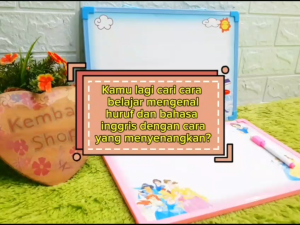 ALAT BELAJAR ANAK PAPAN TULIS PLUS PENGHAPUS DAN SPIDOL WHITE BOARD 2 SISI
