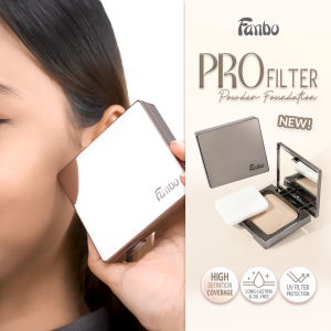 (FREE GIFT)! - Fanbo Pro Filter Powder Foundation - High Coverage Compact Powder - Long-Lasting & Oil-Free - UV Filter