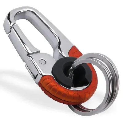 1-3pcs Mens Keychain Hook Stainless Steel Buckle Outdoor Carabiner Climbing Tools Double Ring Fishing Key Ring Car Accessories