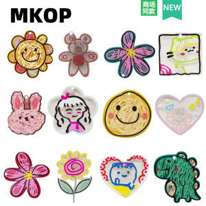 Mkop Hole Shoes Accessories Shoe Buckle Accessories Graffiti Cute Cartoon Shoe Ornament Decorative Buckle Fit Cross/Crocs