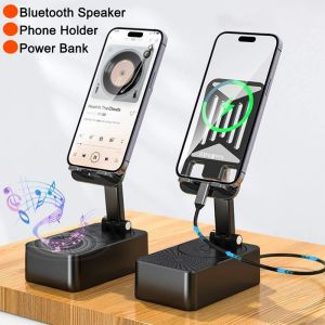 3 in 1 Multifunction Mobile Phone Holders Portable Cellphone Charger Power Bank Mini Bluetooth Audio for IPhone Samsung Tablet