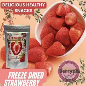 Berryna 30g Freeze-dried strawberry cemilan snack buah asli