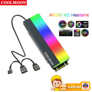 CoolMoon ARGB M2 2280 SSD Heatsink Cooling 5V3Pin ARGB Support Controller ARGB Asus Gigabyte MSI Asrock Etc