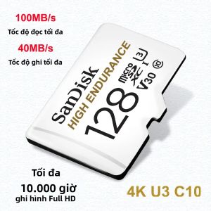 Thẻ Nhớ SanDisk HIGH ENDURANCE Micro SD 32GB 64GB 128GB 256GB Class 10 UHS-1 V30 U3 4K Tương Thích Với Điện Thoại Di Động Máy Tính Bảng Máy Tính Xách Tay Máy Ảnh