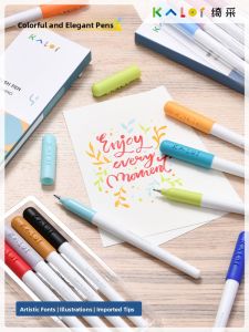 KACO Kalor Colorful Soft Tip Drawing Pen Set 4 Pieces per Pack Art Supplies for Students Childrens Coloring Pens Notebook