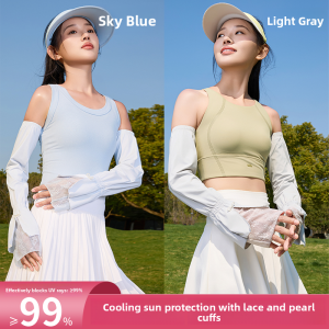 MiiOW | Cat Woman Ice Silk Sun Protection Sleeve Covers Womens Loose Lace Protective Sleeves High End Ice Sleeve UV Protection 2025 New Summer