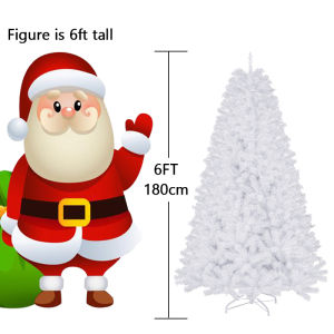 PROTREE 6ft/7ft Christmas Decoration PVC White Christmas Tree Craft Artificial Christmas Tree Decoration