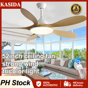 KASIDA ceiling fan with light modern wooden ceiling fan with led light 3 colors dimming 6 speed wind 56nch ceiling fan 5 blades big ceilings fan dc motor ceiling fan heavy duty light with fan ceiling for living room dining room bedroom gym