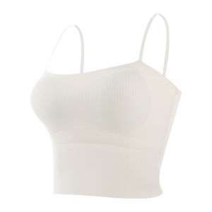 miiow | Cat Person Integrated Strapless Bralette Chest Pad Camisole Anti-Light Underwear Tank Top Spring Summer Backless Nylon Spandex