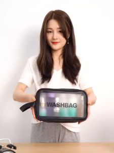 INS Large Capacity Portable Makeup Bag Transparent Waterproof Travel Wash Bag for Skin Care Storage