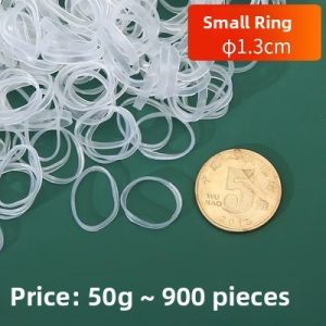 Highly Durable Transparent Anti-Aging Rubber Hair Ties Pure White Heat Resistant Eco-Friendly Elastic Bands for Home Organization