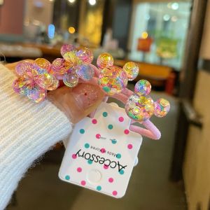 Dây Buộc Tóc Nơ Bướm Anh Đào Hoa Hồng Không Rơi Bằng Laser Màu Sắc Ảo Ảnh Cỡ Nhỏ Mini Trẻ Em Trẻ Em Dây Chun Nhỏ Em Bé