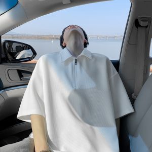 HetingHOME | Hetinghome Loose Mens Short Sleeve T-Shirt Couples Fashion Casual Cotton Polyester Spring Summer Trendy Half Sleeve Tee