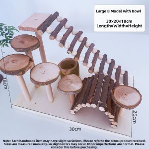 Hamster Toy Applewood Ladder Djungarian Hamster Wooden Platform Arch Bridge Wooden Honey Bag Food Basin Swing Molar Supplies