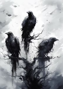Oil Painting Digital Painting Set Diablo Ink Crow Art Digital Painting Home Decoration