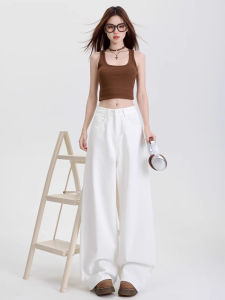 Fashionable Simple Narrow Straight Leg Jeans Womens Autumn 2025 New Casual Loose Floor-Length Pants High Waist Zipper Style