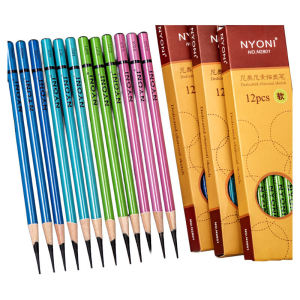 Nyoni Art Supplies Soft Charcoal Pencil Set Matte Finish Drawing Sketching Medium Hardness Charcoal Pencils for Artists