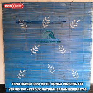 TIRAI BAMBU GULUNG MOTIP BUNGA TIRAI DEPAN TERAS TIRAI OUT DOOR TIRAI JEDELA FREE PAKU SAMA TARIKAN
