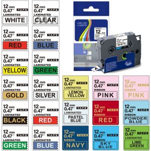 TZe231 6/9/12/18/24mm TZe 231 TZe 221 TZe 241 Tze 251 Laminated Tze 231 Compatible for Brother P-Touch Pt-D210 Pt-1890 Label Maker