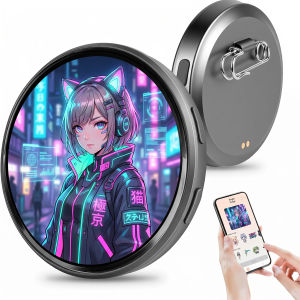USB E-Badge HD Display Screen DIY Badge Bluetooth GIF Video Playback Touch Screen Video Play Phone APP Fan Support Badge Gifts