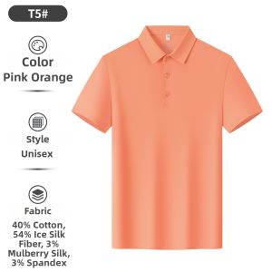 Breathable Business Silk Polo Shirt Customized Logo Workwear